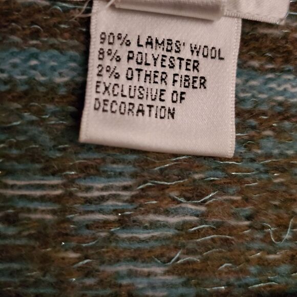 Talbots Lambswool Fair Isle Snowflake Embellished Full Zip Cardigan Size S - Picture 6 of 6